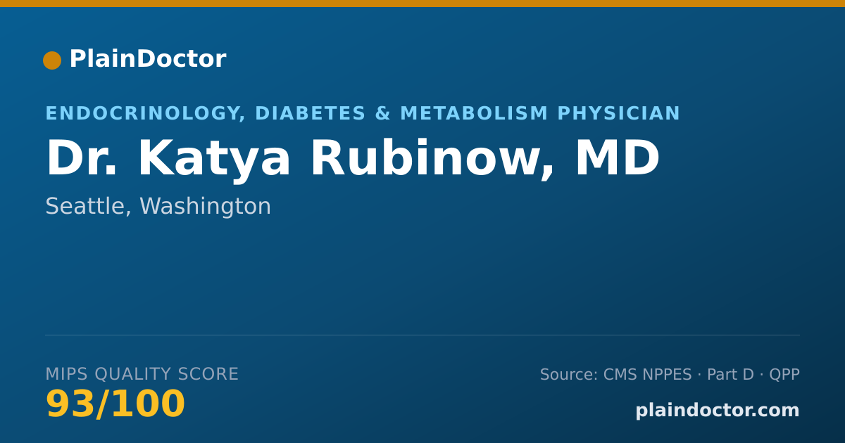 Shareable card for Katya Rubinow, MD - Endocrinology, Diabetes & Metabolism Physician, Seattle, WA