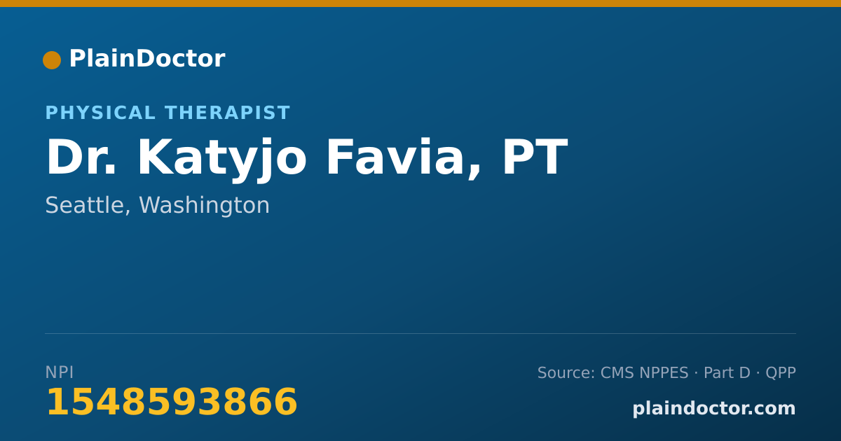 Shareable card for Katyjo Favia, PT - Physical Therapist, Seattle, WA