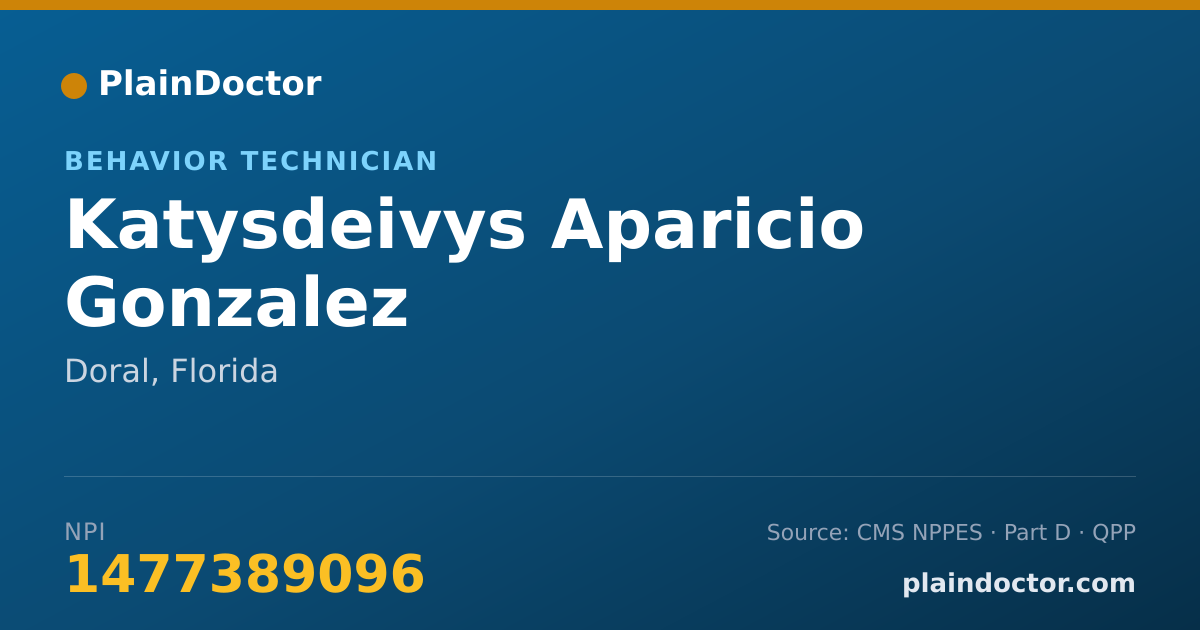 Shareable card for Katysdeivys Aparicio Gonzalez - Behavior Technician, Doral, FL