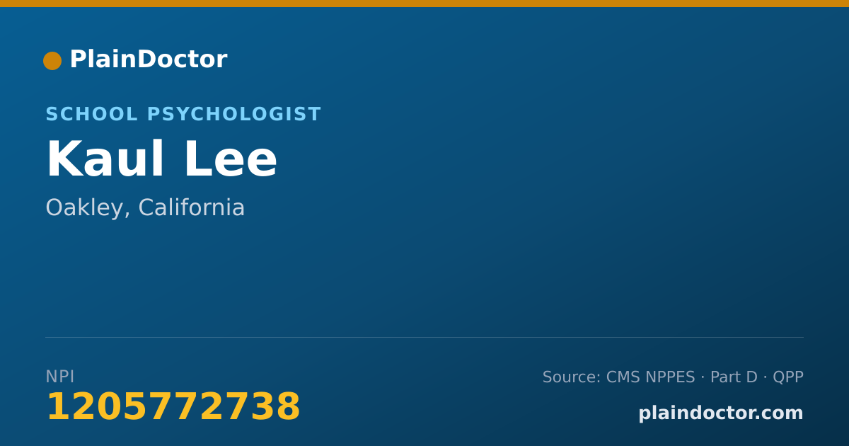 Shareable card for Kaul Lee - School Psychologist, Oakley, CA