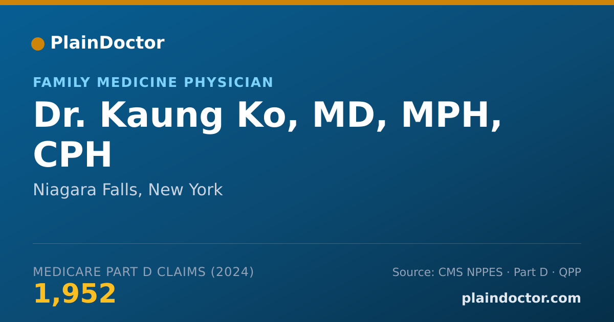 Shareable card for Kaung Ko, MD, MPH, CPH - Family Medicine Physician, Niagara Falls, NY