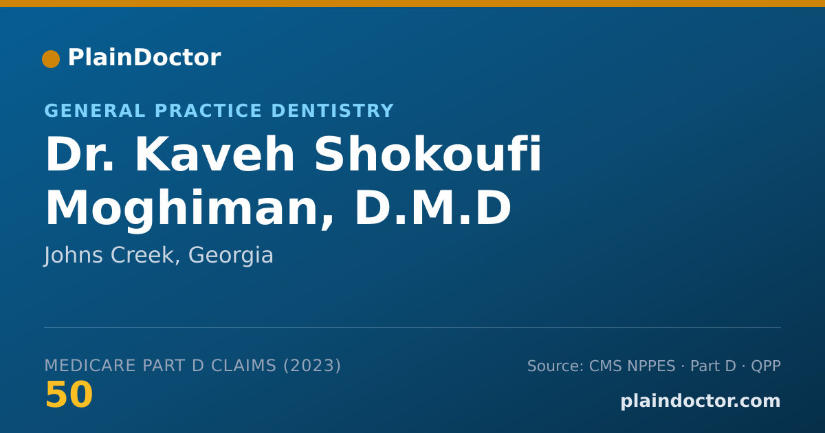 Shareable card for Kaveh Shokoufi Moghiman, D.M.D - General Practice Dentistry, Johns Creek, GA
