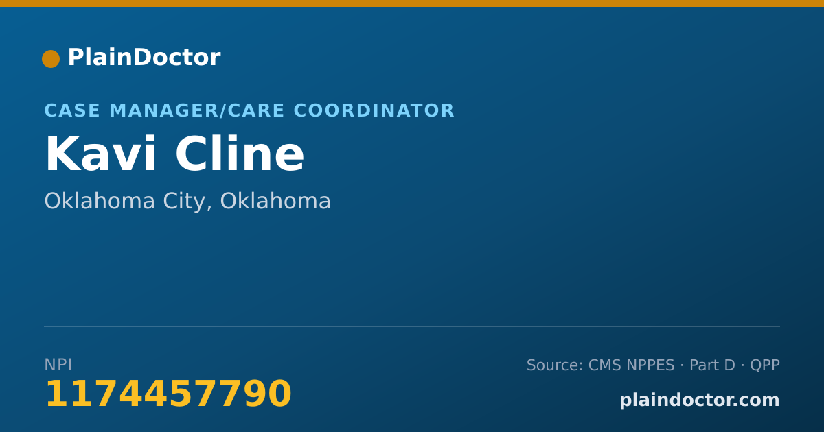 Shareable card for Kavi Cline - Case Manager/Care Coordinator, Oklahoma City, OK