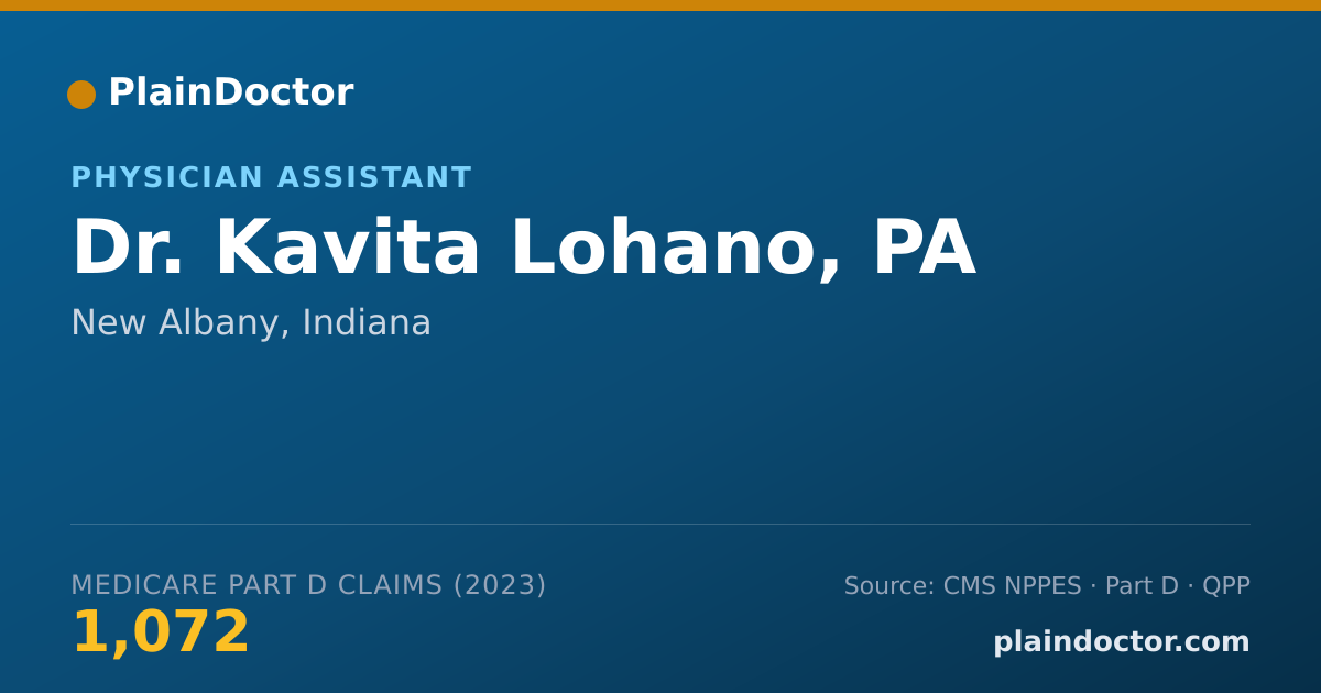 Shareable card for Kavita Lohano, PA - Physician Assistant, New Albany, IN
