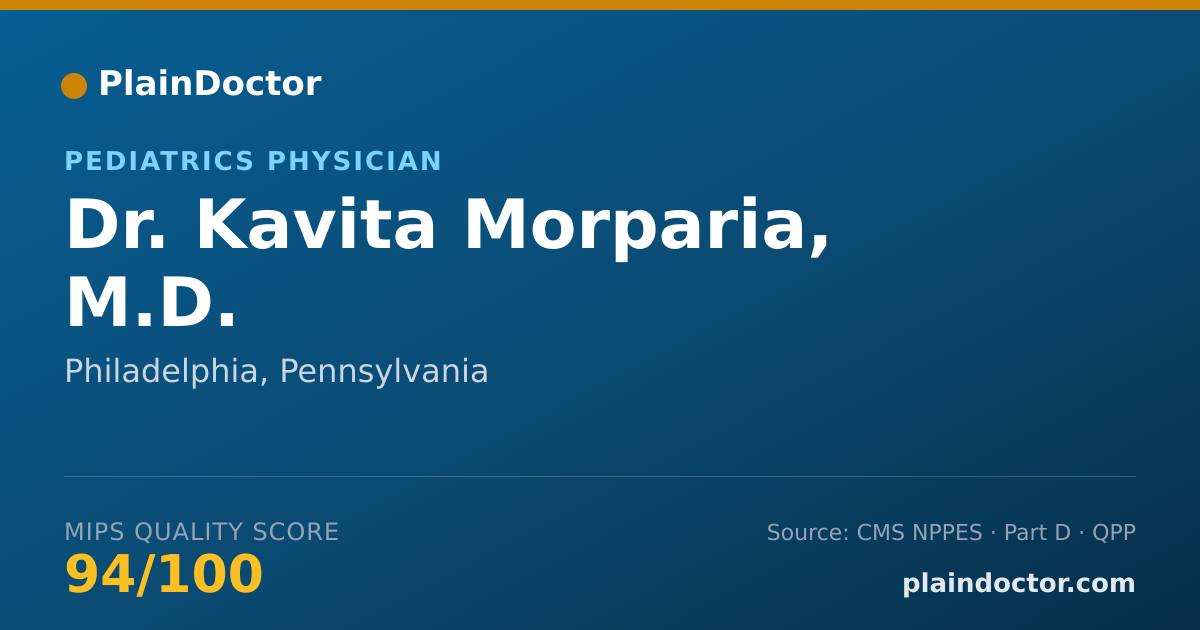 Shareable card for Kavita Morparia, M.D. - Pediatrics Physician, Philadelphia, PA
