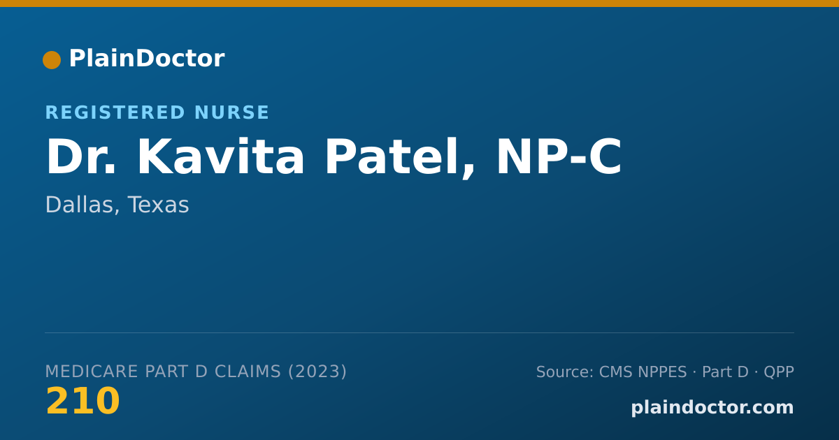 Shareable card for Kavita Patel, NP-C - Registered Nurse, Dallas, TX
