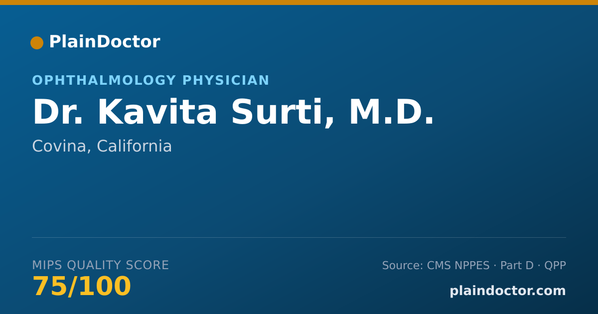 Shareable card for Kavita Surti, M.D. - Ophthalmology Physician, Covina, CA