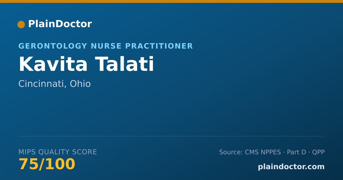 Shareable card for Kavita Talati - Gerontology Nurse Practitioner, Cincinnati, OH