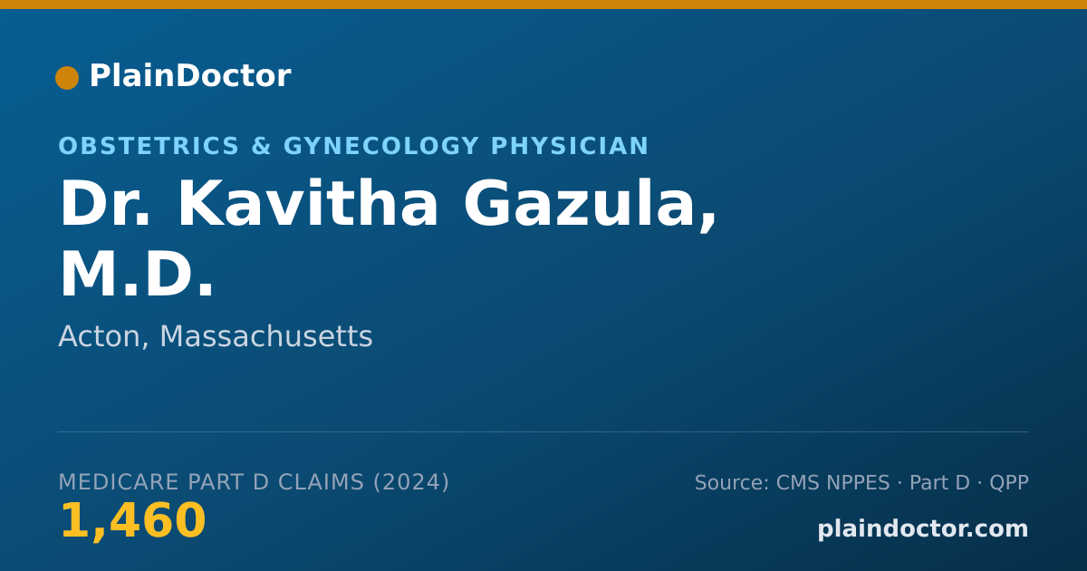 Shareable card for Kavitha Gazula, M.D. - Obstetrics & Gynecology Physician, Acton, MA