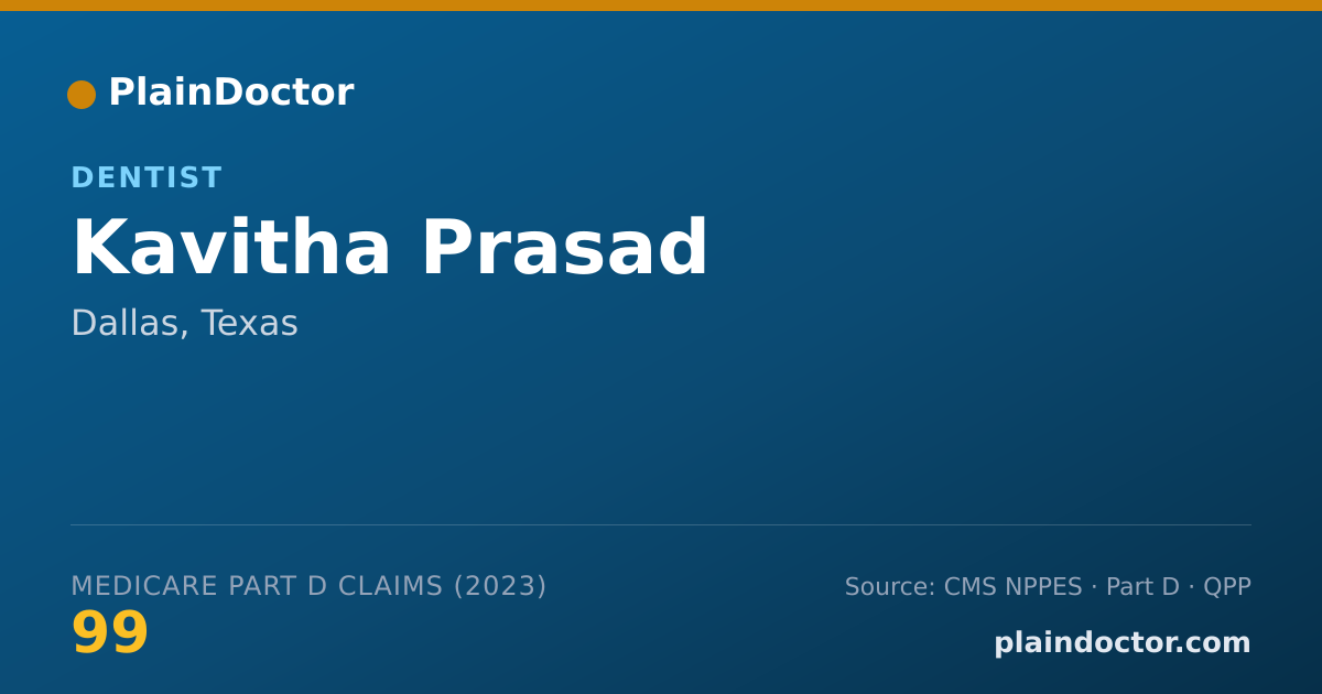Shareable card for Kavitha Prasad - Dentist, Dallas, TX