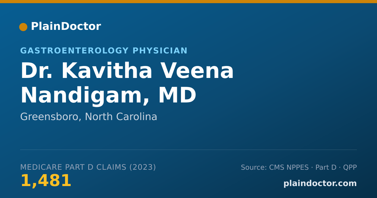Shareable card for Kavitha Veena Nandigam, MD - Gastroenterology Physician, Greensboro, NC