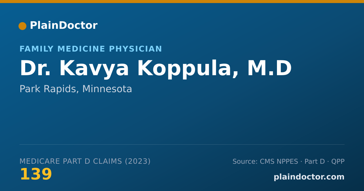 Shareable card for Kavya Koppula, M.D - Family Medicine Physician, Park Rapids, MN