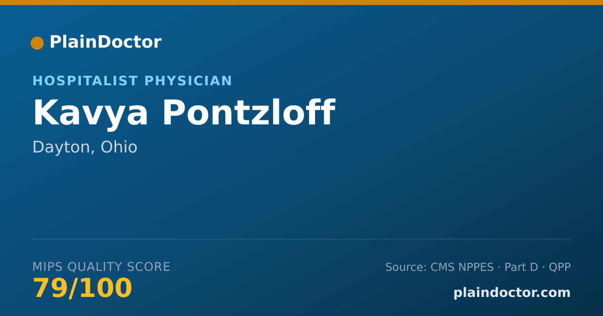 Shareable card for Kavya Pontzloff - Hospitalist Physician, Dayton, OH