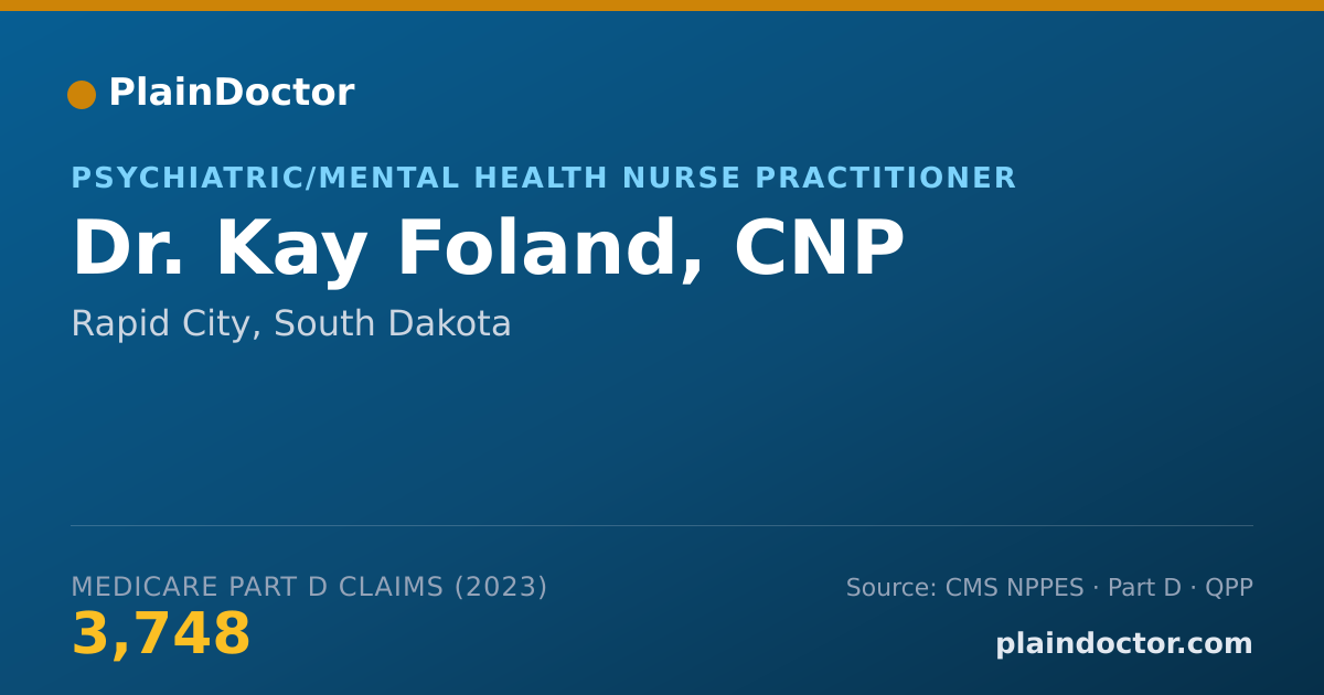 Shareable card for Kay Foland, CNP - Psychiatric/Mental Health Nurse Practitioner, Rapid City, SD