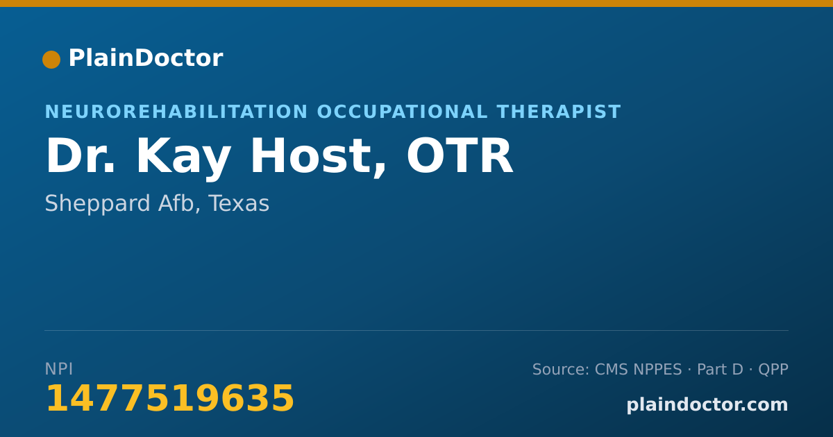 Shareable card for Kay Host, OTR - Neurorehabilitation Occupational Therapist, Sheppard Afb, TX