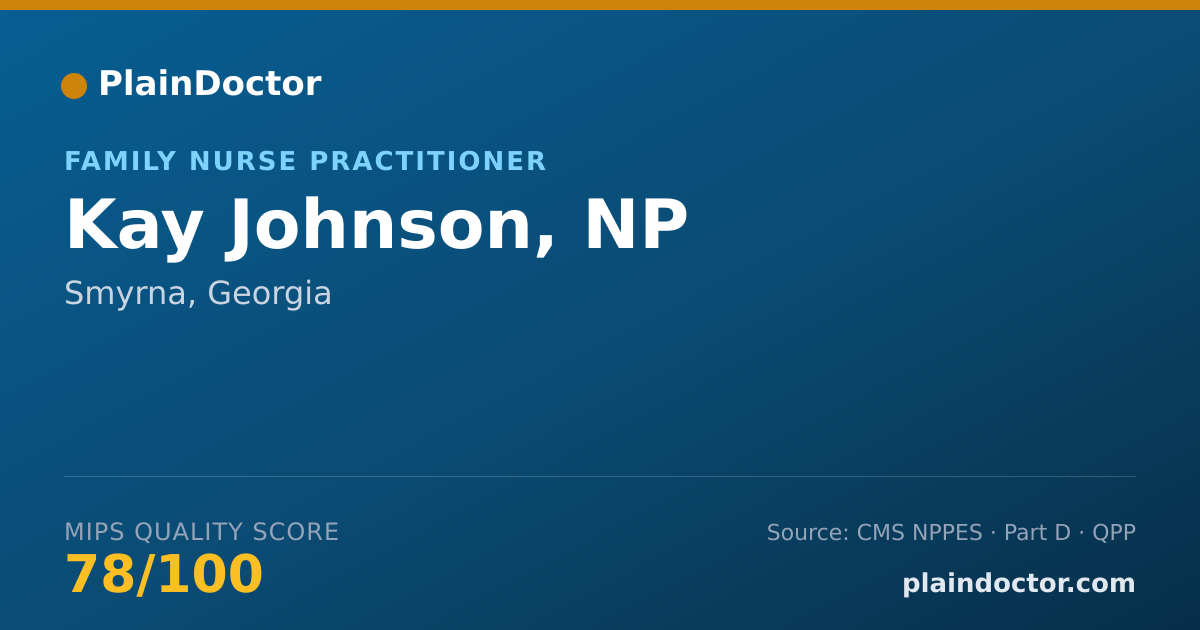 Shareable card for Kay Johnson, NP - Family Nurse Practitioner, Smyrna, GA