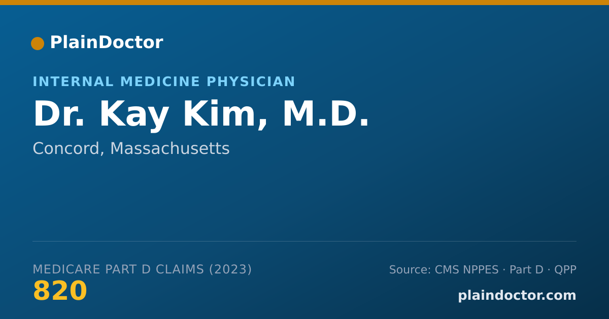 Shareable card for Kay Kim, M.D. - Internal Medicine Physician, Concord, MA