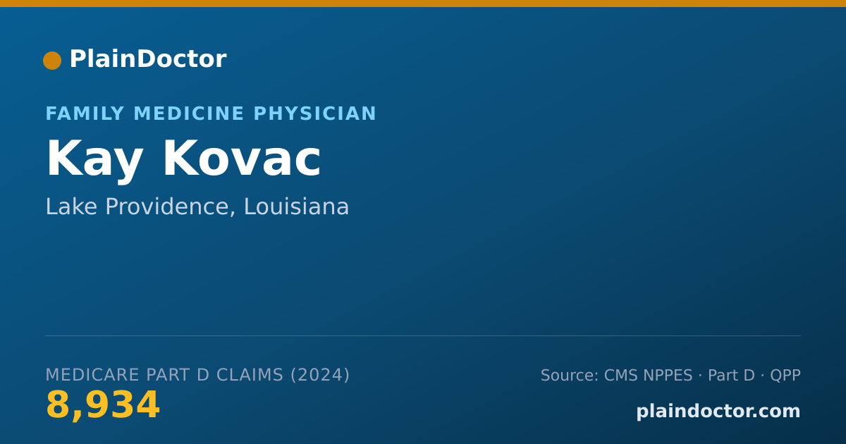 Shareable card for Kay Kovac - Family Medicine Physician, Lake Providence, LA
