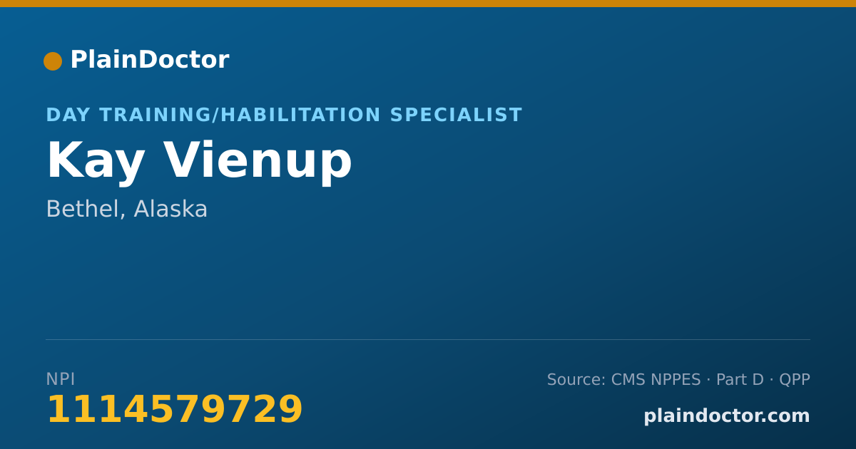 Shareable card for Kay Vienup - Day Training/Habilitation Specialist, Bethel, AK