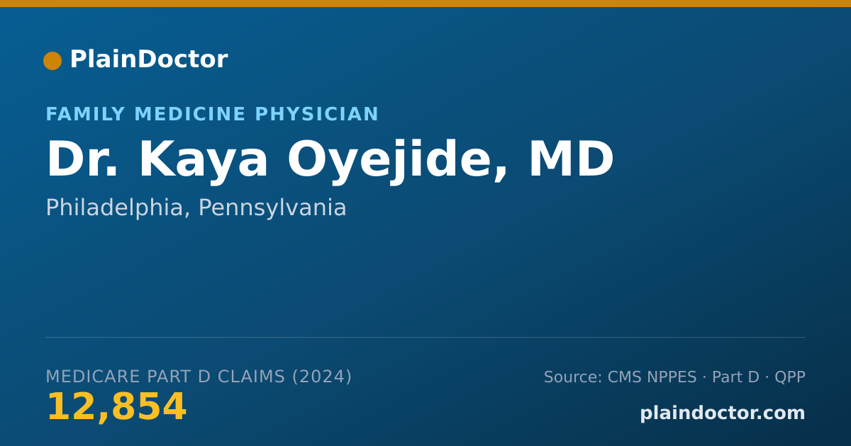 Shareable card for Kaya Oyejide, MD - Family Medicine Physician, Philadelphia, PA