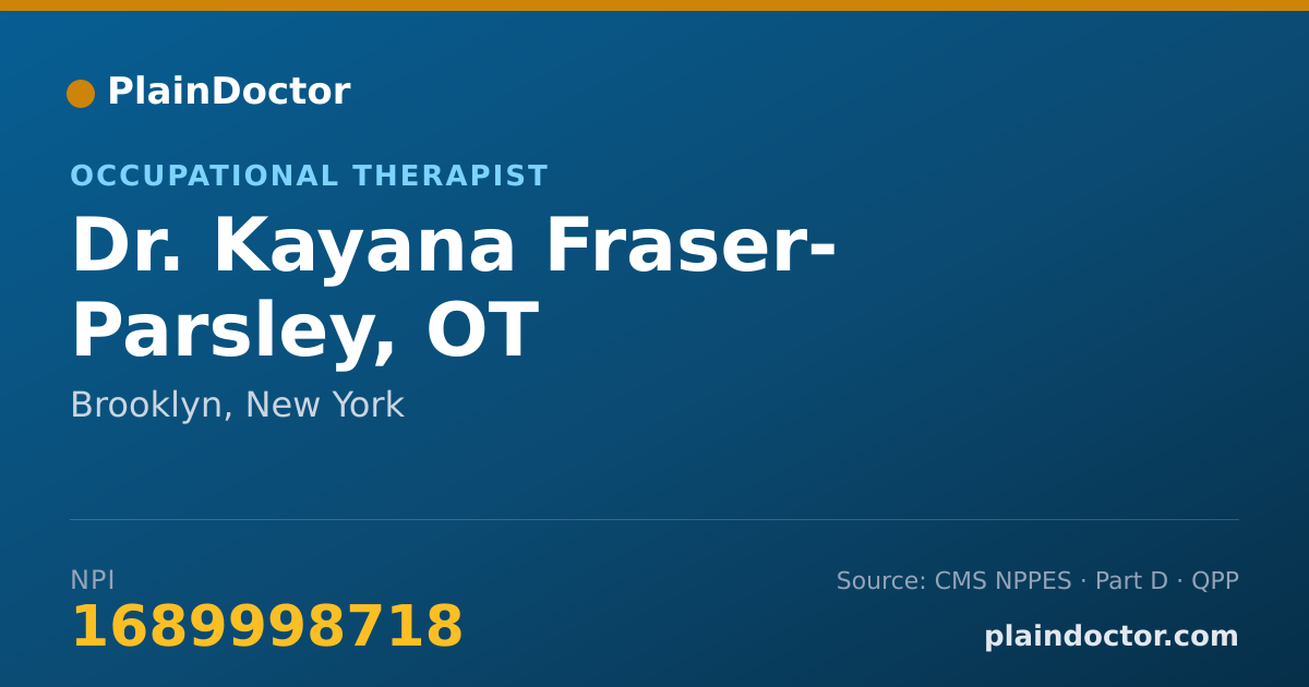 Shareable card for Kayana Fraser- Parsley, OT - Occupational Therapist, Brooklyn, NY