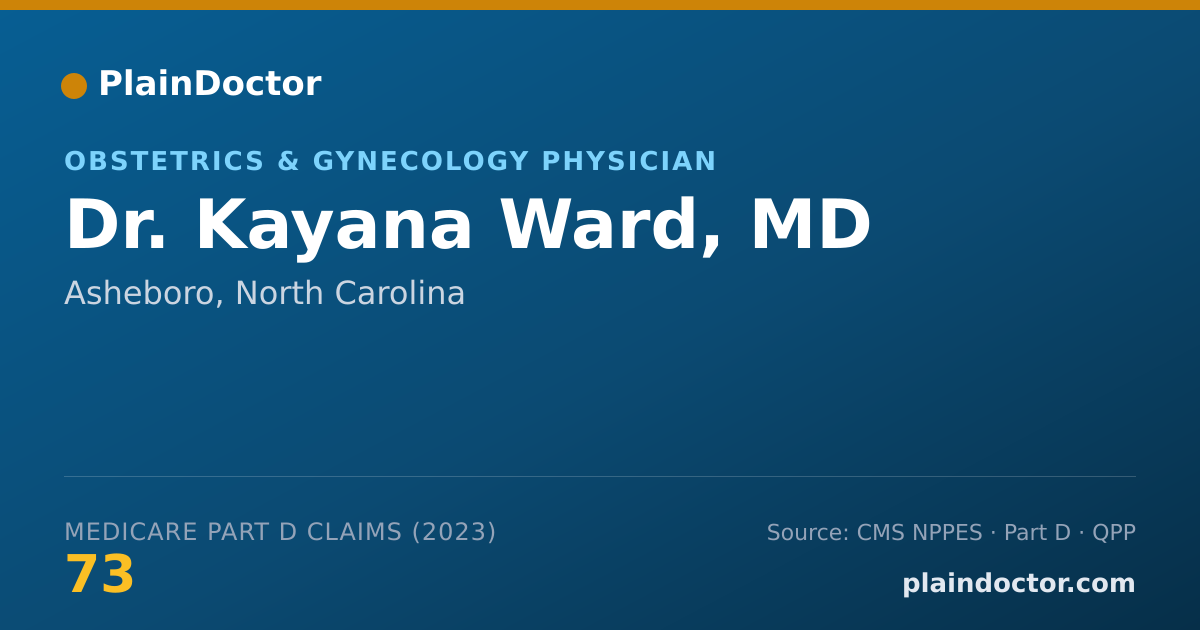 Shareable card for Kayana Ward, MD - Obstetrics & Gynecology Physician, Asheboro, NC