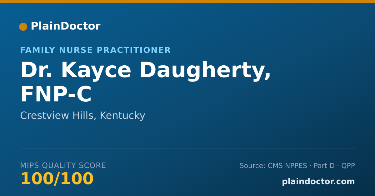 Shareable card for Kayce Daugherty, FNP-C - Family Nurse Practitioner, Crestview Hills, KY