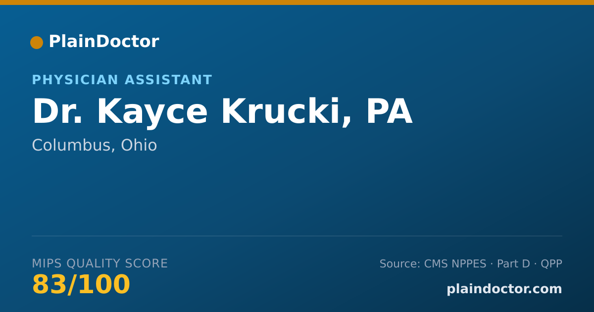 Shareable card for Kayce Krucki, PA - Physician Assistant, Columbus, OH