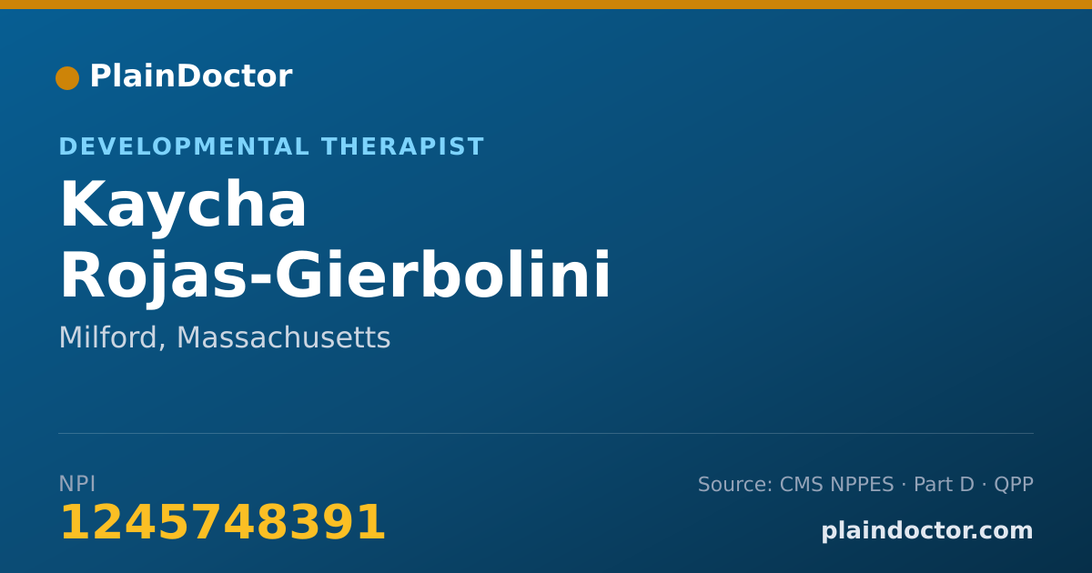 Shareable card for Kaycha Rojas-Gierbolini - Developmental Therapist, Milford, MA