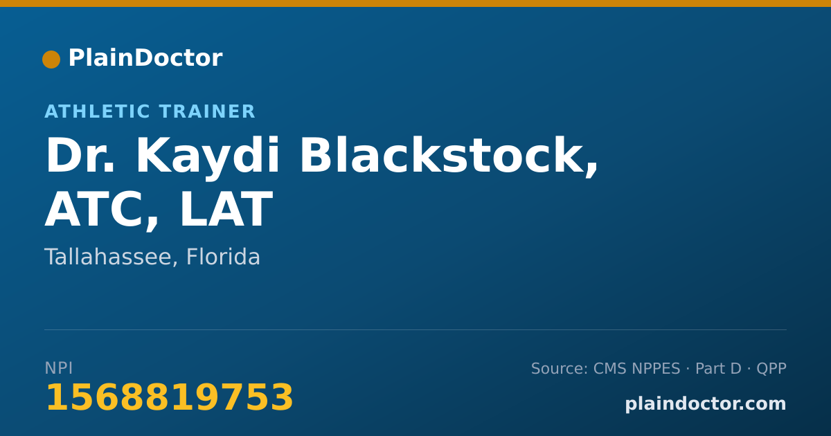 Shareable card for Kaydi Blackstock, ATC, LAT - Athletic Trainer, Tallahassee, FL