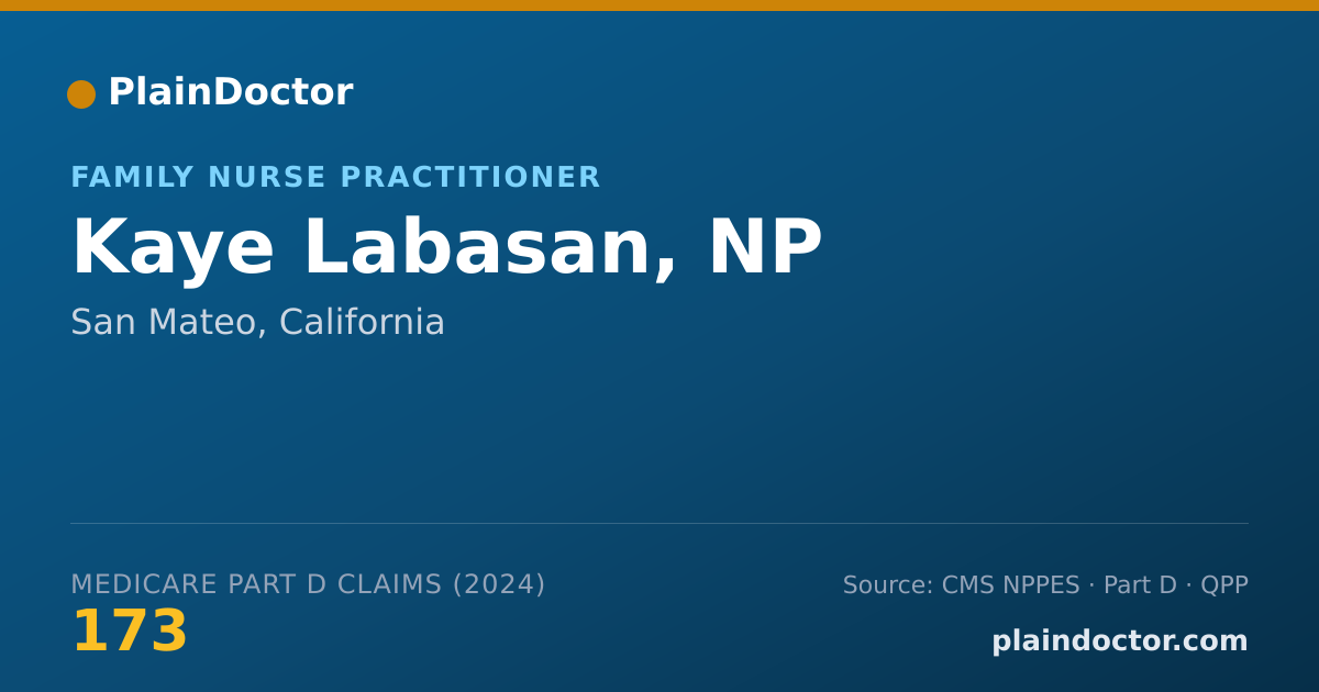 Shareable card for Kaye Labasan, NP - Family Nurse Practitioner, San Mateo, CA