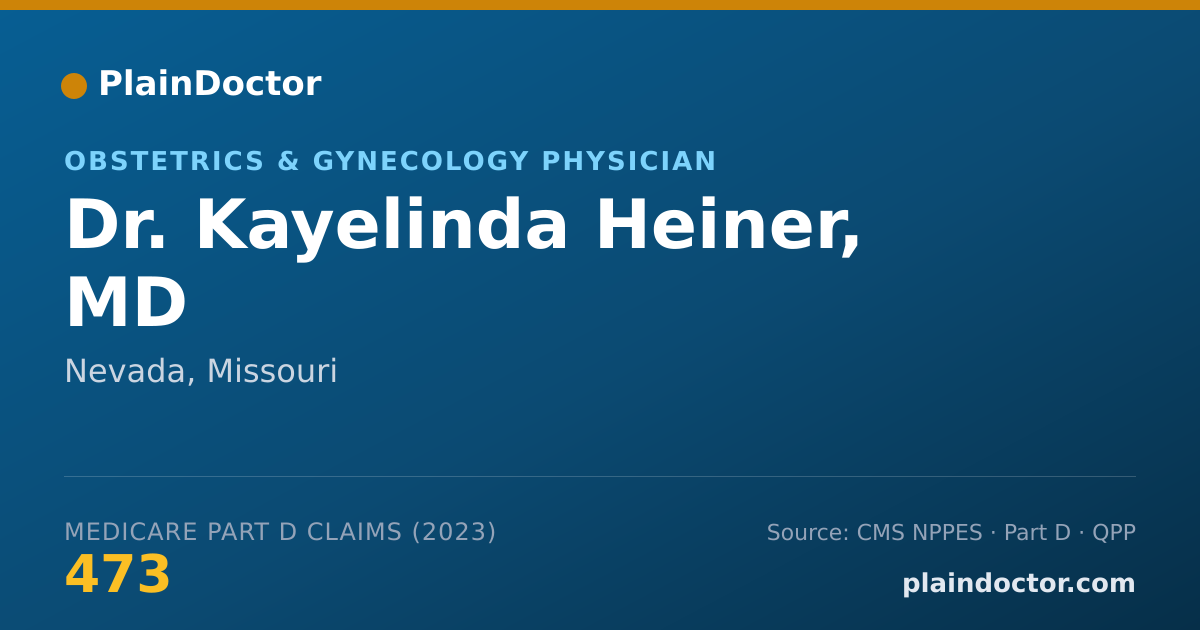Shareable card for Kayelinda Heiner, MD - Obstetrics & Gynecology Physician, Nevada, MO