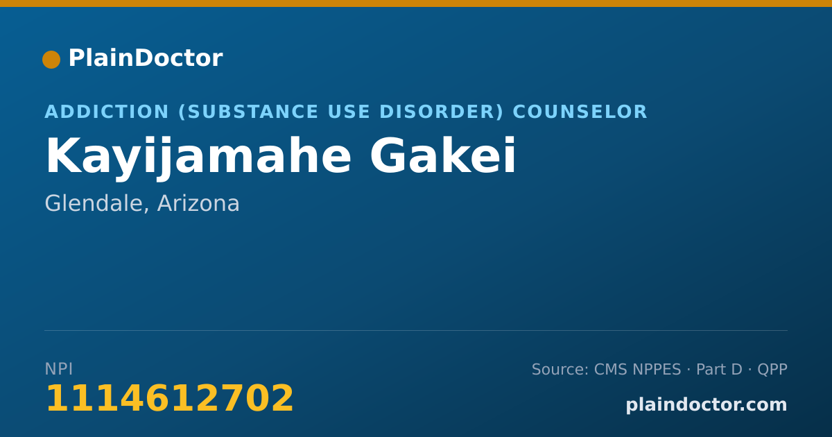 Shareable card for Kayijamahe Gakei - Addiction (Substance Use Disorder) Counselor, Glendale, AZ