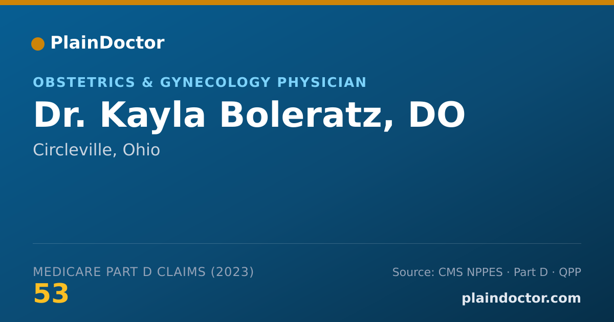 Shareable card for Kayla Boleratz, DO - Obstetrics & Gynecology Physician, Circleville, OH