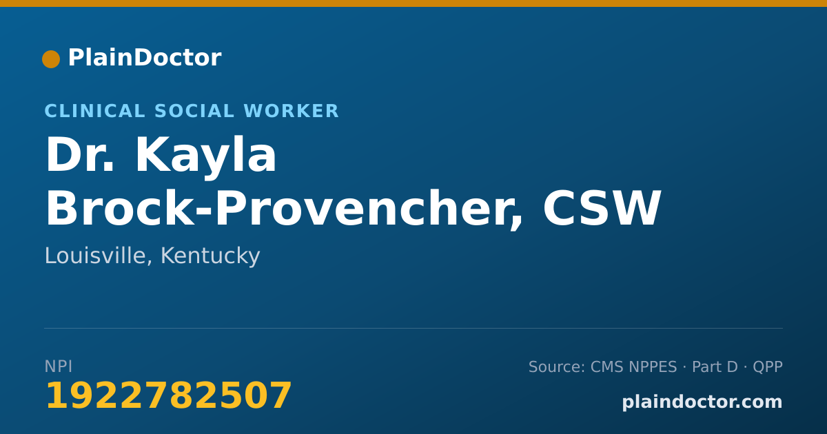 Shareable card for Kayla Brock-Provencher, CSW - Clinical Social Worker, Louisville, KY