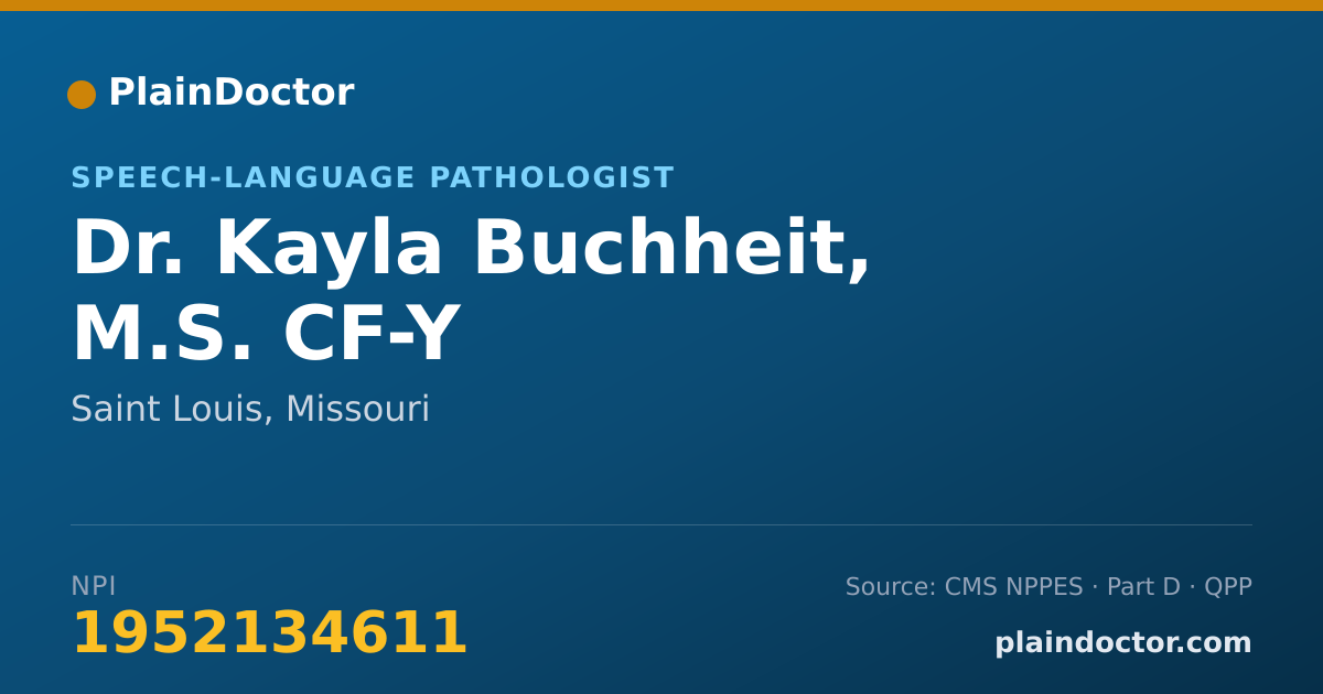 Shareable card for Kayla Buchheit, M.S. CF-Y - Speech-Language Pathologist, Saint Louis, MO