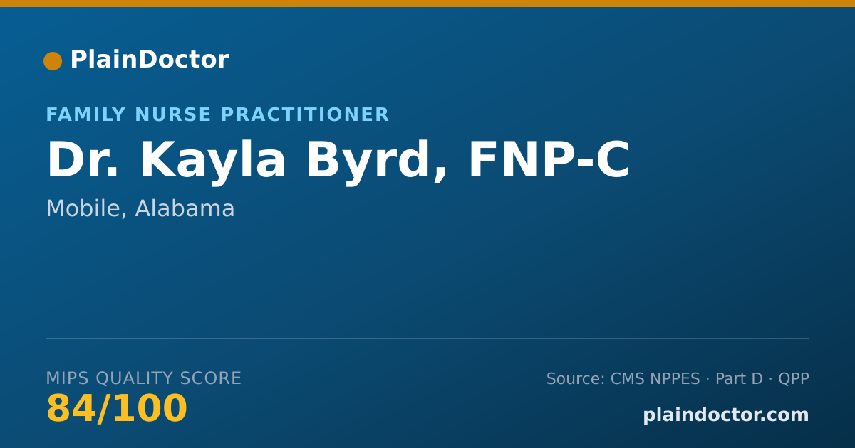Shareable card for Kayla Byrd, FNP-C - Family Nurse Practitioner, Mobile, AL