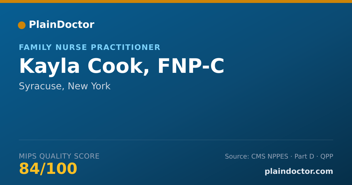 Shareable card for Kayla Cook, FNP-C - Family Nurse Practitioner, Syracuse, NY