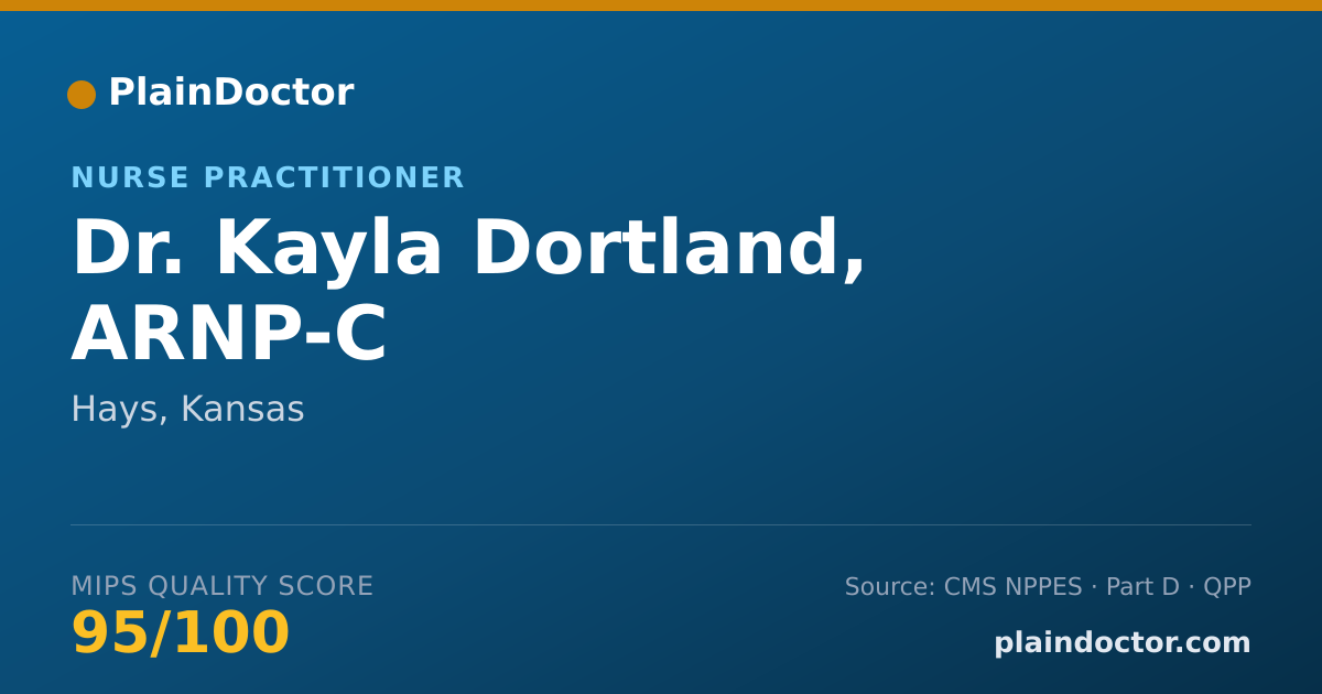 Shareable card for Kayla Dortland, ARNP-C - Nurse Practitioner, Hays, KS