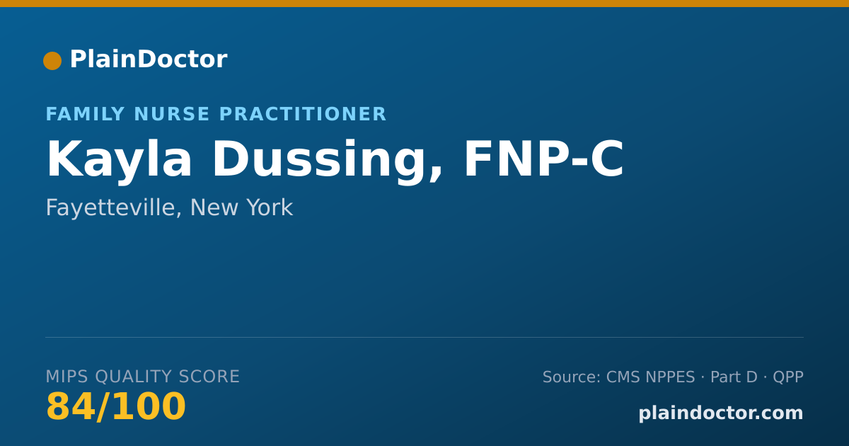 Shareable card for Kayla Dussing, FNP-C - Family Nurse Practitioner, Fayetteville, NY