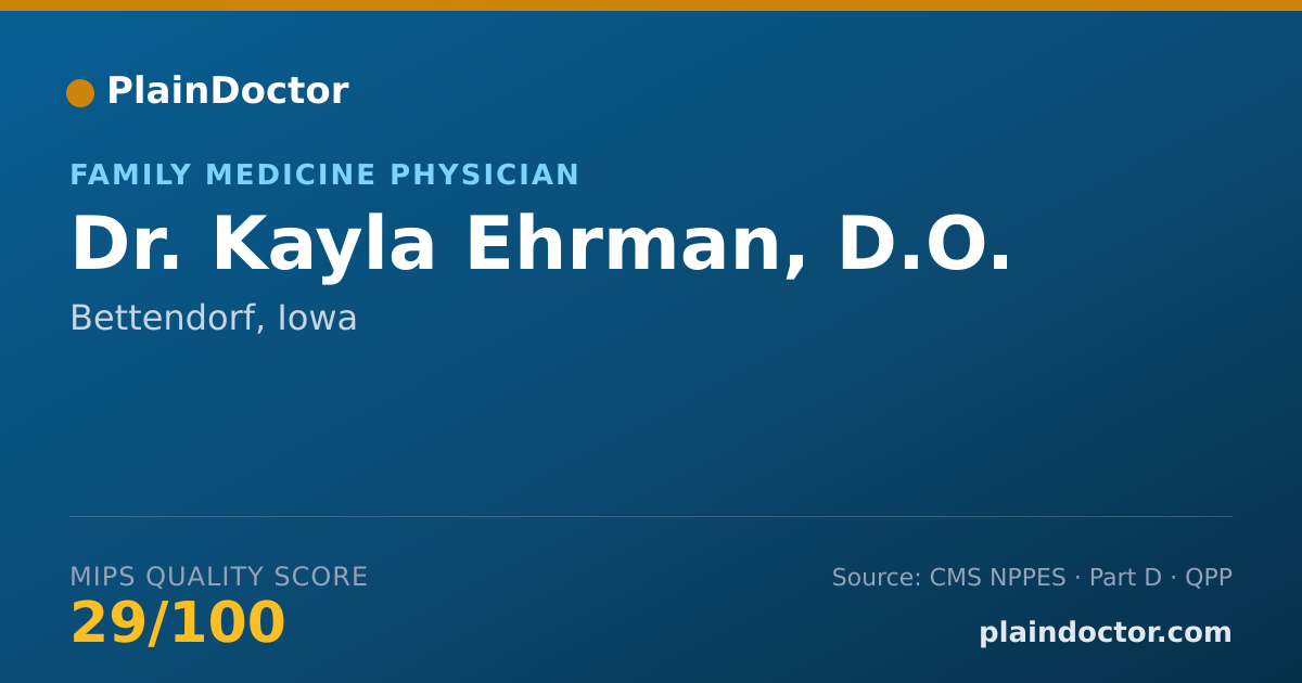 Shareable card for Kayla Ehrman, D.O. - Family Medicine Physician, Bettendorf, IA