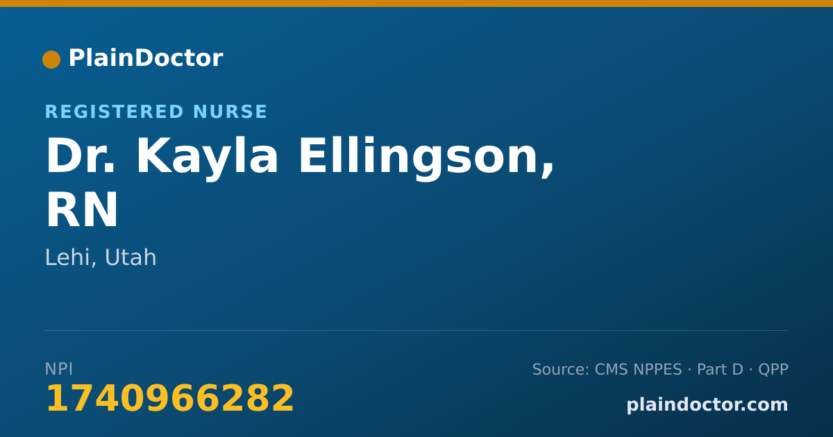Shareable card for Kayla Ellingson, RN - Registered Nurse, Lehi, UT
