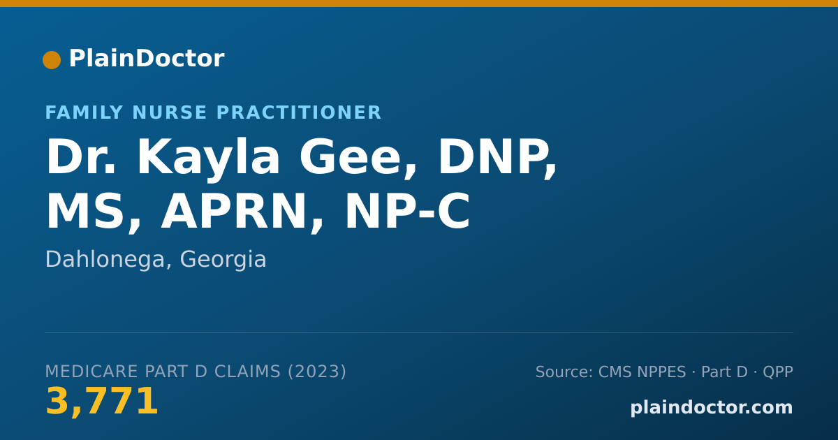 Shareable card for Kayla Gee, DNP, MS, APRN, NP-C - Family Nurse Practitioner, Dahlonega, GA