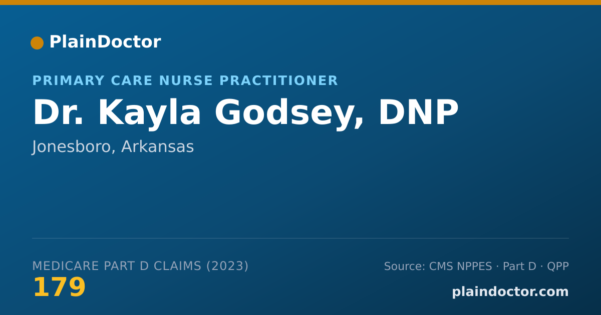 Shareable card for Kayla Godsey, DNP - Primary Care Nurse Practitioner, Jonesboro, AR