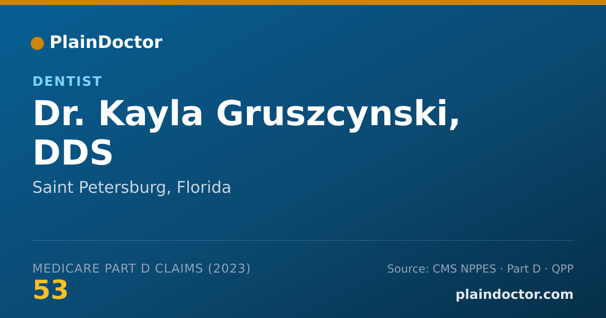 Shareable card for Kayla Gruszcynski, DDS - Dentist, Saint Petersburg, FL