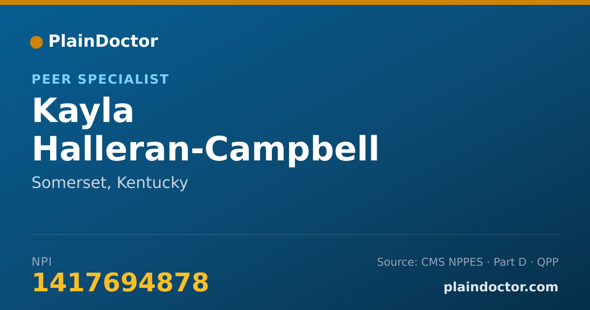 Shareable card for Kayla Halleran-Campbell - Peer Specialist, Somerset, KY