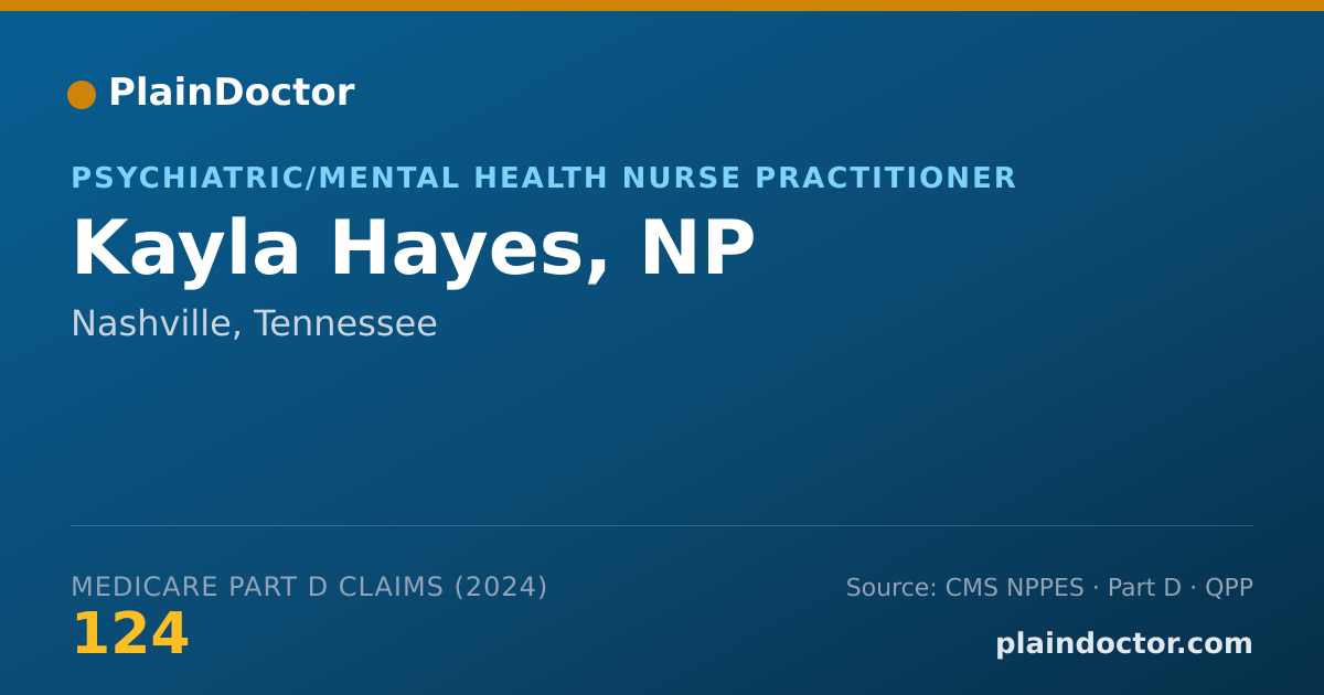 Shareable card for Kayla Hayes, NP - Psychiatric/Mental Health Nurse Practitioner, Nashville, TN