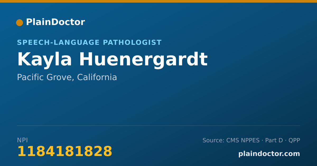 Shareable card for Kayla Huenergardt - Speech-Language Pathologist, Pacific Grove, CA