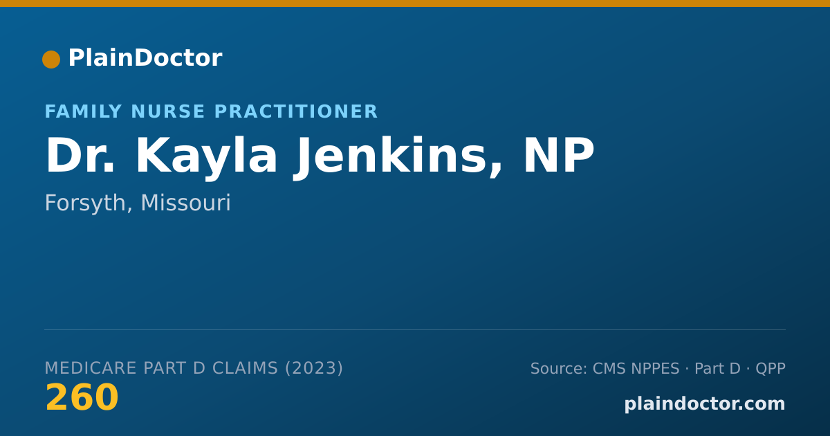 Shareable card for Kayla Jenkins, NP - Family Nurse Practitioner, Forsyth, MO