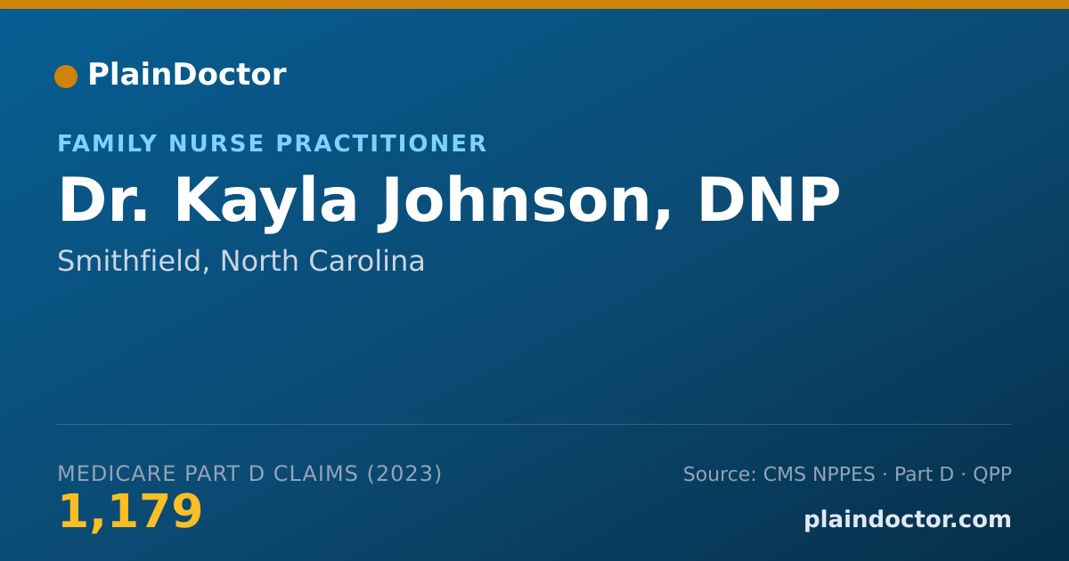 Shareable card for Kayla Johnson, DNP - Family Nurse Practitioner, Smithfield, NC
